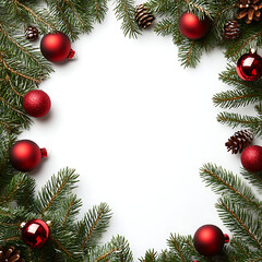 christmas tree branches and decorations