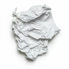 Fototapeta premium White crumpled paper, isolated background.