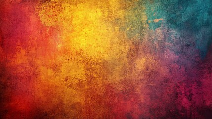 Abstract Grunge Background with Red, Yellow, and Blue Hues, Texture, Canvas, Abstract Art