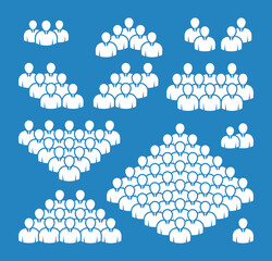 Zestaw ikon ludzi. Symbol tłumu.