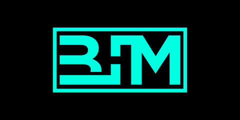 logo initials BHM construction icon vector