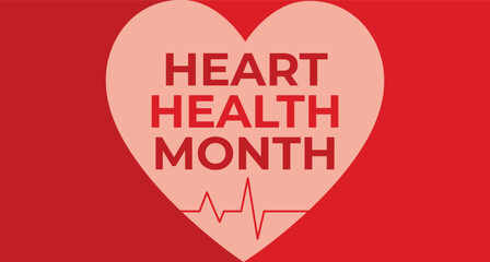 National Heart health Month Background Vector Illustration