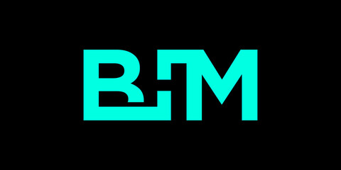 logo initials BHM construction icon vector
