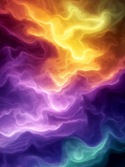 Obraz premium Vibrant abstract background featuring swirling colors that resemble an electric storm with lightning crackling across the sky. Deep purples and blues depict dark energy,