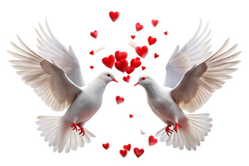 Obraz premium pigeons in the form of heart