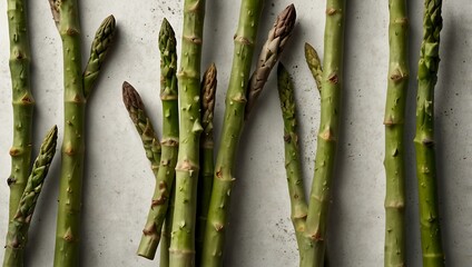 Fototapeta premium Healthy asparagus spears isolated on white background (PNG).