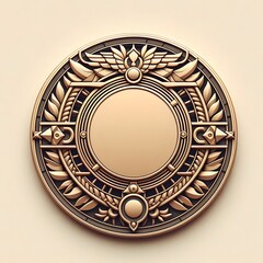 Fototapeta premium A stylish and luxurious circular emblem featuring golden details.