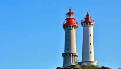 Magnificent view of the lighthouse on the coastline