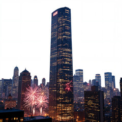 city skyline at night