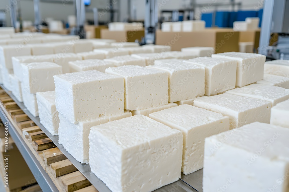 Aufkleber cheese production line is equipped with automated machinery, showcasing the efficient process of cur