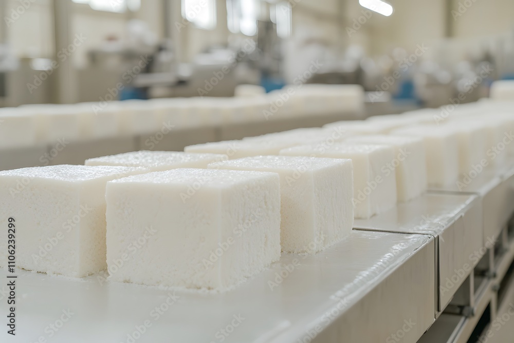 Aufkleber cheese production line is equipped with automated machinery, showcasing the efficient process of cur