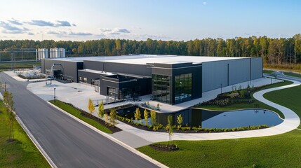 Modern Industrial Building Complex Aerial View