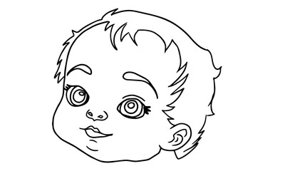 Vector illustration of a little baby, newborn