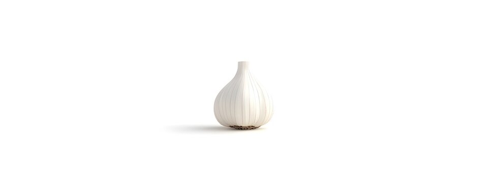 Photo of a garlic clove on a white background