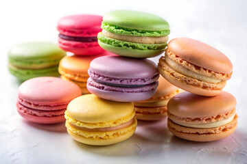 Fototapeta premium colorful macaroons on a wooden table