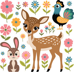 Fototapeta premium deer vector illustration of a beautiful and cute spotted deer