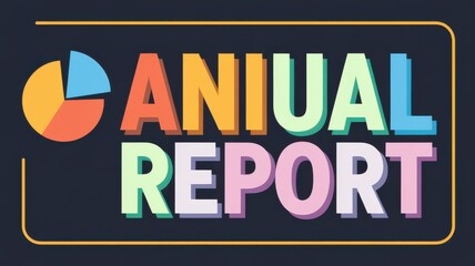 Colorful Annual Report Design: Bright Letters and Pie Chart for Presentations and Business Graphics