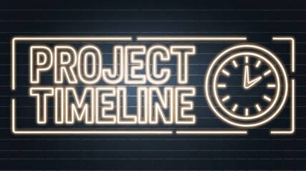 Obraz premium Digital Project Timeline: A glowing clock symbolizing time management in modern business planning.