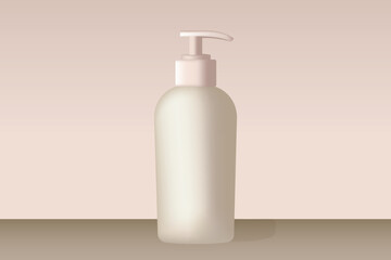 cosmetic bottle isolated in pastel colors
