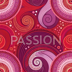 Vibrant abstract swirls with passionate colors in a modern art design