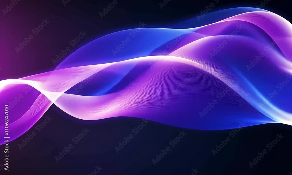 Poster abstract wave design with vibrant colors and smooth flowing lines resembling energy.