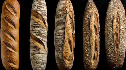 Freshly Baked Organic French Baguette Loaf Isolated on White Background