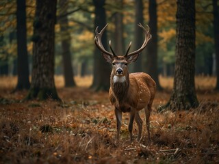 Fototapeta premium Hirsche (deer) in a scenic forest setting.