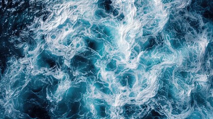 Obraz premium Aerial Drone Photo of Ocean Waves from Above