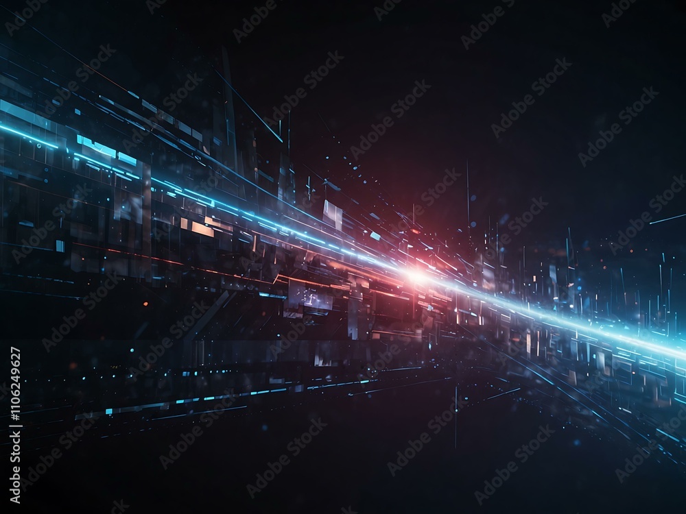 Aufkleber hi-tech futuristic background with advanced technology visuals.