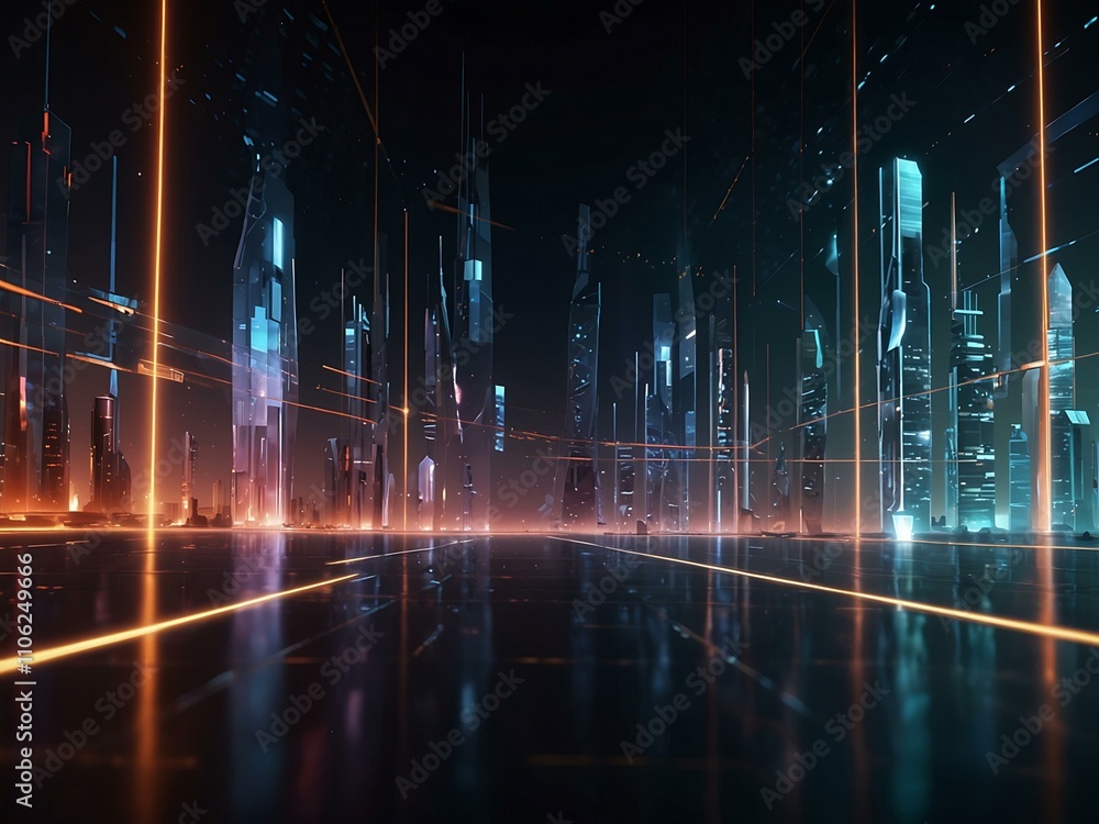 Poster hi-tech futuristic background with advanced technology visuals.