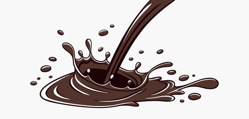 chocolate splash isolated on white background
