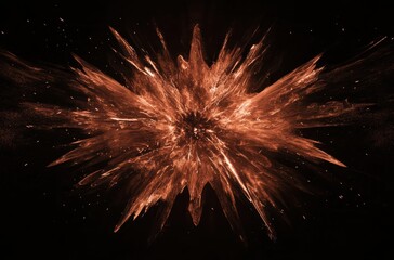 Obraz premium 色鮮やかな爆発的なエフェクトが暗闇の中に広がる瞬間
