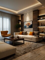 Home decoration and living room interior design (PNG).