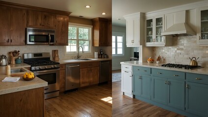 Home kitchen remodel before and after.