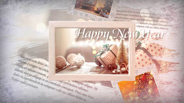Multiframe Christmas Slideshow contains 46 media placeholders and 19 text placeholders. Available in 4K.