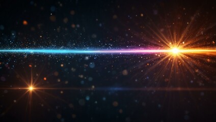 Fototapeta premium Horizontal moving lights and lens flares for a dynamic video effect.