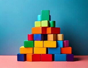 Naklejka premium Regenbogen-Bauklötze – Kreatives Spielzeug für Kinder