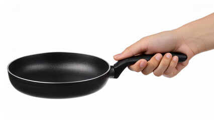 hand holding a frying pan