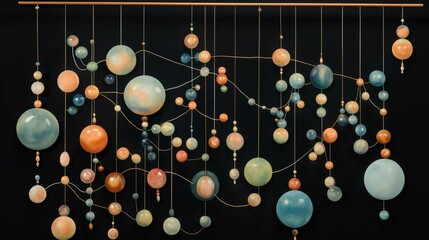 Obraz premium Molecular Network Design Vector Illustration for Science and Technology Wallpaper