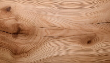 Fototapeta premium Beautiful grain pattern, knots, and cracks on a light brown wood plank surface, evoking a natural and rustic charm