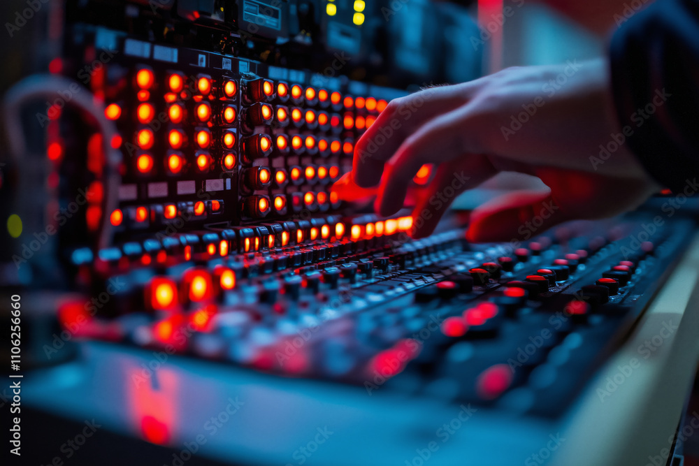 Poster Automation specialist fine-tuning intricate controls in a dynamic workspace