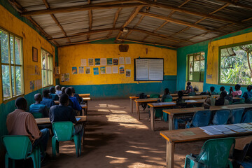 Fototapeta premium Community center hosts seminar to promote local engagement and education
