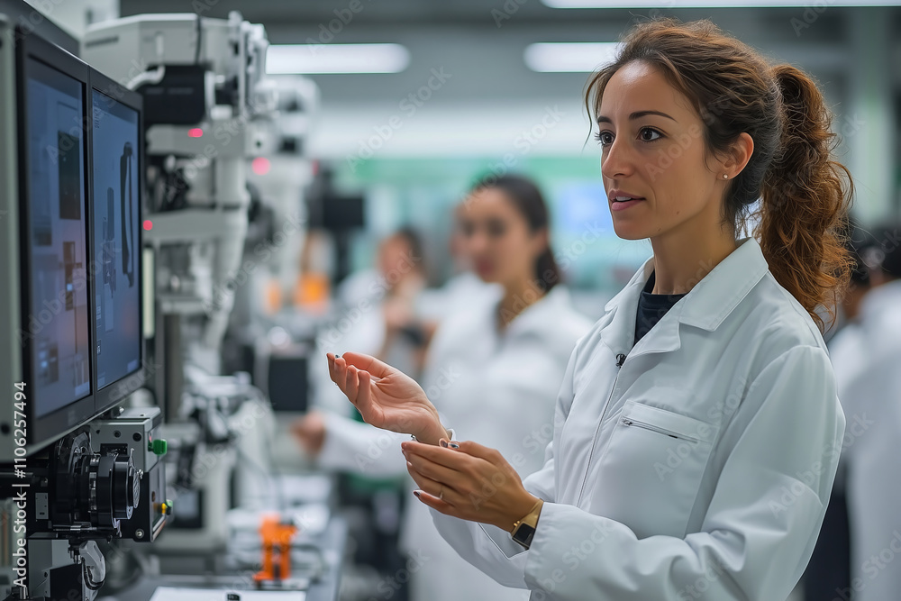 Poster Expert in automation demonstrates cutting-edge technology in lab environment