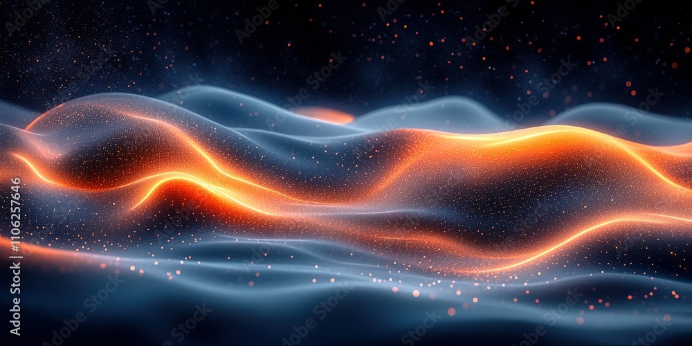 Poster dynamic waves of light and color creating an ethereal atmosphere