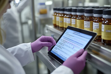 Tech reviews pharma products carefully in the lab