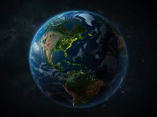 Fototapeta premium Hyper-realistic Earth sphere glowing with hidden energy beneath.