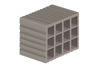 One block brick. vector illustration