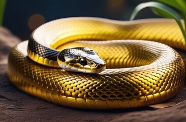 Fototapeta premium Beautiful golden snake
