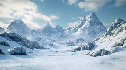 Naklejka premium The snow-covered peaks of the Northern Alps in British Columbia, Canada