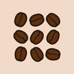 roasted coffee bean vector illustration
